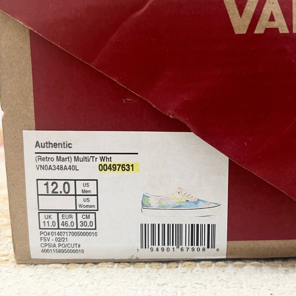 NEW VANS Authentic (Retro Mart) Multi/True White ✌🏻🤘🏻 - Picture 10 of 10